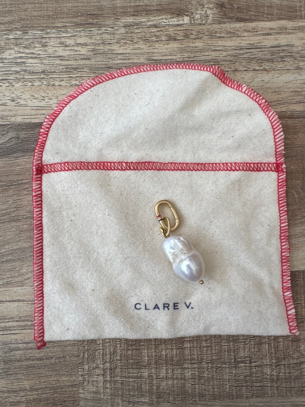 Clare V. Baroque Pearl Shell Charm